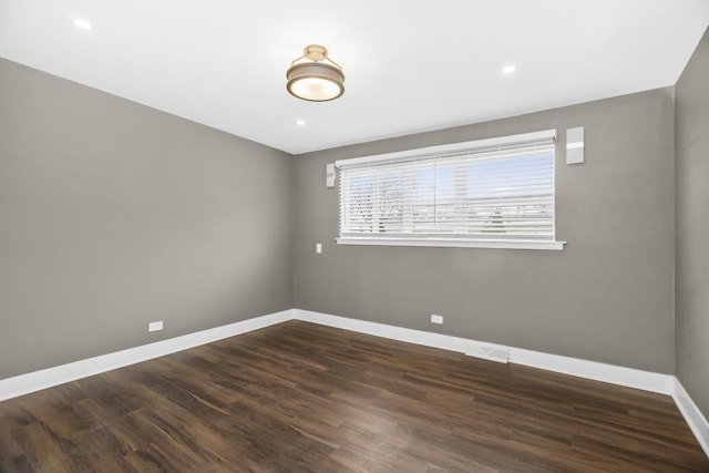 230 Dodge Ave Unit D, Evanston, IL 60202 - empty room featuring recessed lighting, visible vents, baseboards, and wood finished floors