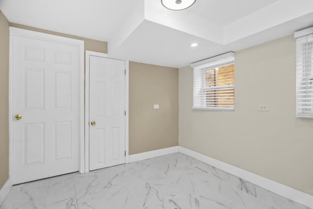 230 Dodge Ave Unit D, Evanston, IL 60202 - unfurnished room featuring marble finish floor, baseboards, and recessed lighting