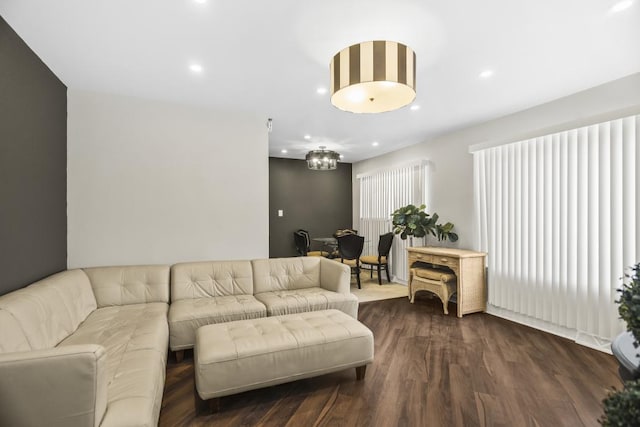 230 Dodge Ave Unit D, Evanston, IL 60202 - living room featuring wood finished floors and recessed lighting
