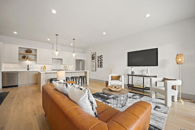 1548 W Ardmore Ave Unit 2F, Chicago, IL 60660 - living area with recessed lighting and light wood-type flooring