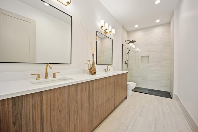 1548 W Ardmore Ave Unit 2F, Chicago, IL 60660 - full bath featuring a walk in shower, double vanity, and recessed lighting