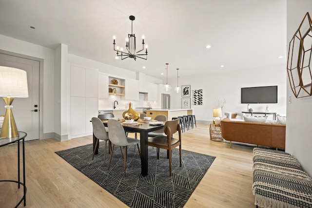 1548 W Ardmore Ave Unit 2F, Chicago, IL 60660 - dining room with light wood-style flooring, a chandelier, and recessed lighting