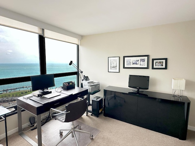 view of carpeted office