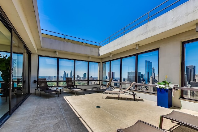 view of patio / terrace with a skyline view