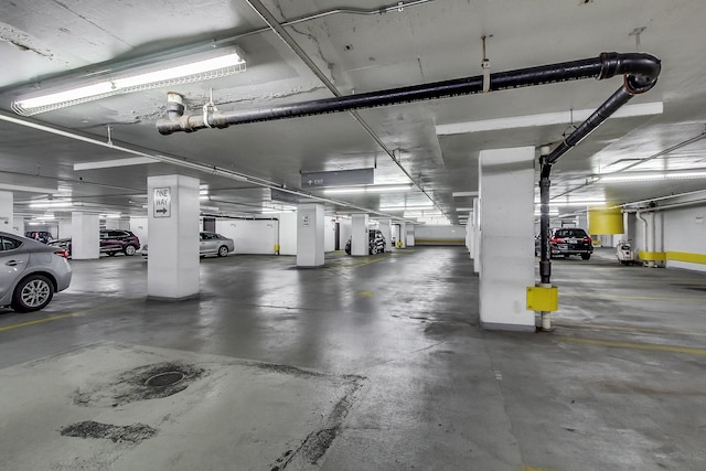 view of parking garage