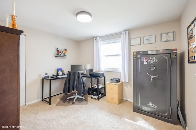 office featuring baseboards and carpet floors