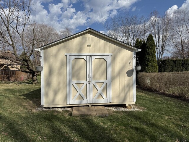 view of shed