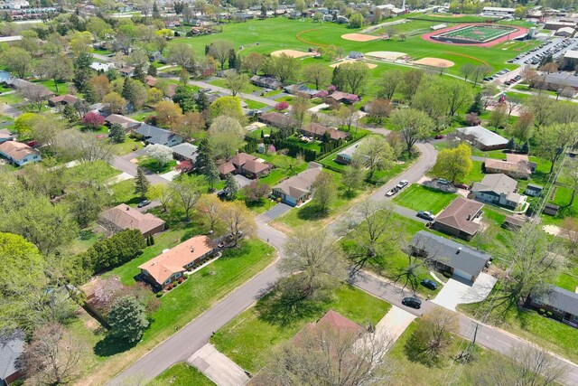 drone / aerial view with a residential view
