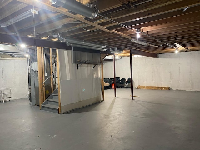 unfinished below grade area with stairs