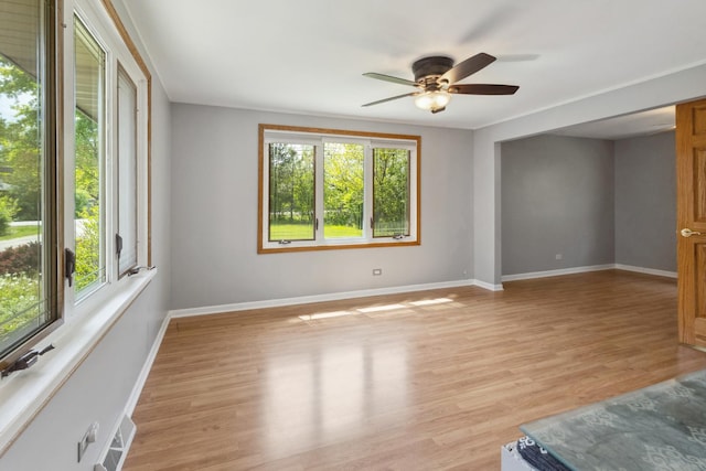19049 S Parker Rd, Mokena, IL 60448 - unfurnished room featuring plenty of natural light, a ceiling fan, and light wood-type flooring