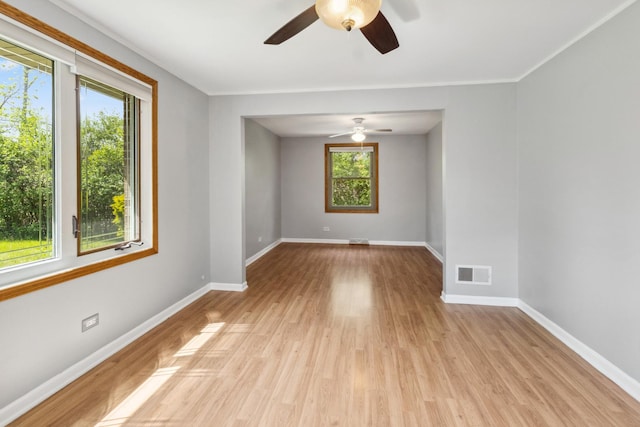 19049 S Parker Rd, Mokena, IL 60448 - empty room with a ceiling fan and light wood-style floors