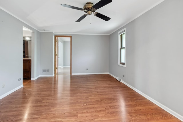 19049 S Parker Rd, Mokena, IL 60448 - empty room with ceiling fan, crown molding, and light wood-type flooring