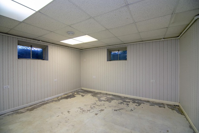 12332 S Harold Ave, Palos Heights, IL 60463 - finished below grade area with a paneled ceiling and baseboards