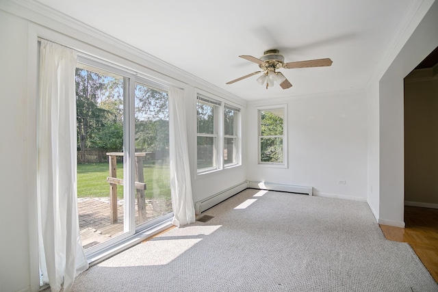 12332 S Harold Ave, Palos Heights, IL 60463 - empty room featuring plenty of natural light, ornamental molding, and a ceiling fan