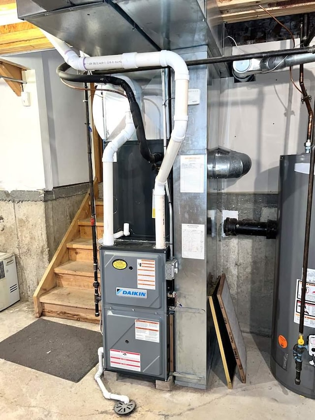 utilities featuring gas water heater