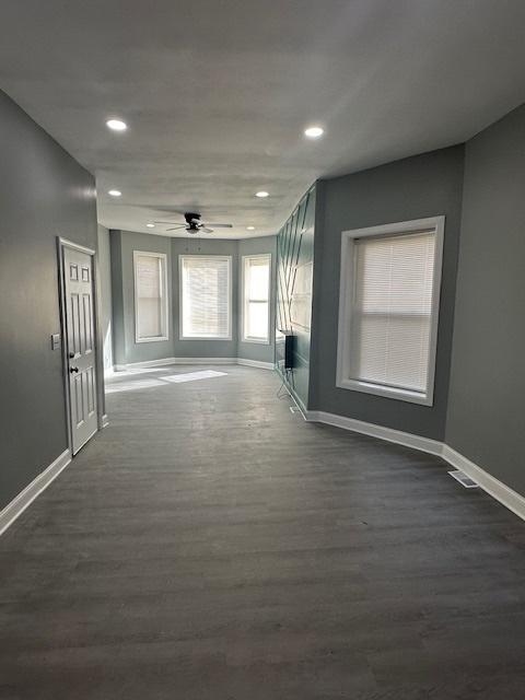 4024 W Polk St, Chicago, IL 60624 - hall with baseboards, recessed lighting, and dark wood finished floors