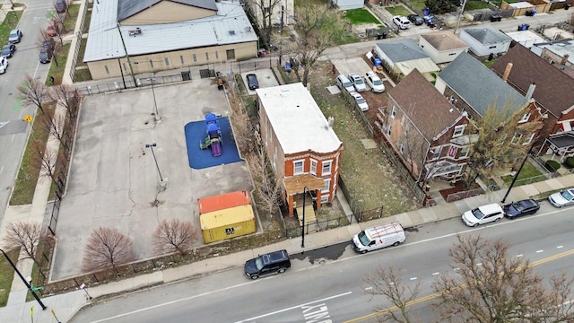 aerial view with a residential view
