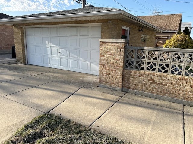 view of garage