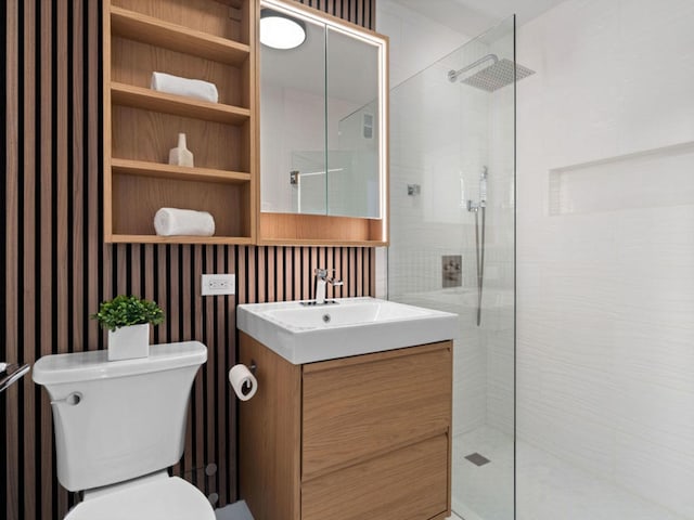 1355 N Sandburg Ter Unit 906D, Chicago, IL 60610 - bathroom with vanity, toilet, and walk in shower