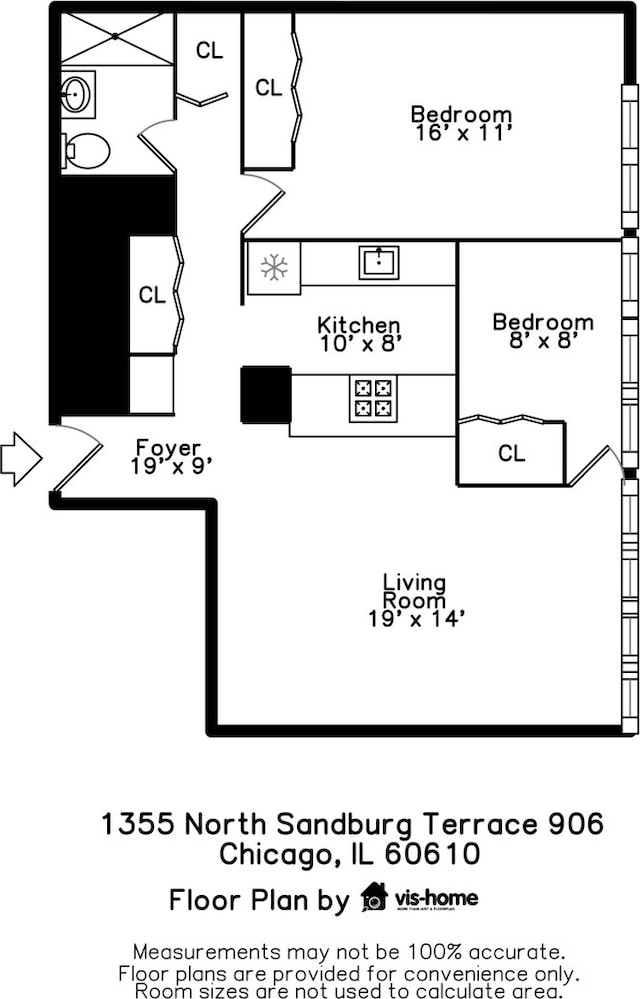 1355 N Sandburg Ter Unit 906D, Chicago, IL 60610 - view of layout