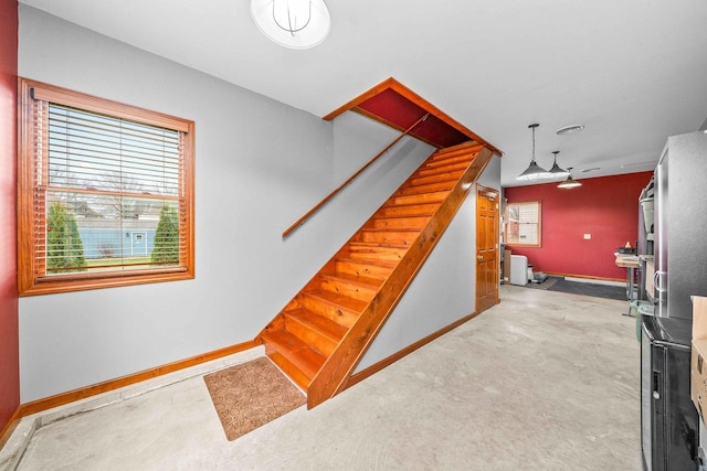 2513 Woods St, West Brooklyn, IL 61378 - stairway featuring baseboards
