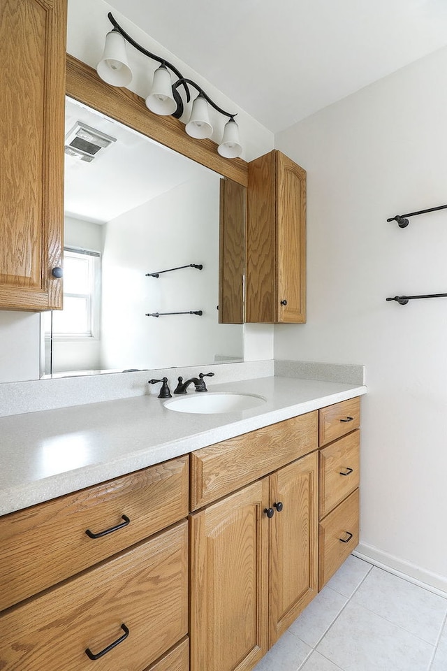416 E Bauer Rd, Naperville, IL 60563 - bathroom with visible vents, vanity, and tile patterned flooring
