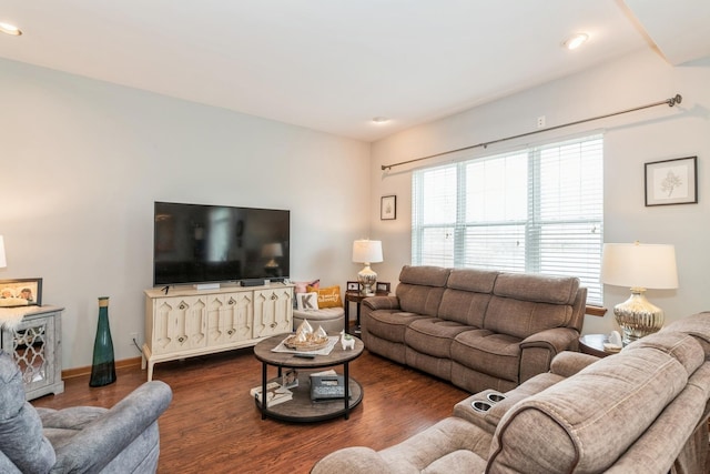 2835 Cattail Ct Unit B, Wauconda, IL 60084 - living area with wood finished floors, recessed lighting, and baseboards