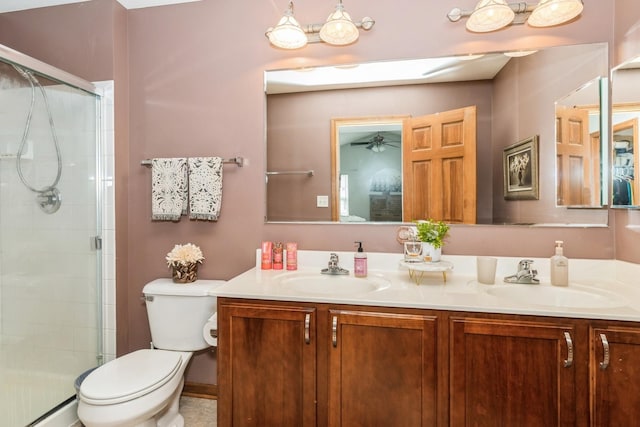 2835 Cattail Ct Unit B, Wauconda, IL 60084 - full bath with double vanity, toilet, a stall shower, and a baseboard radiator