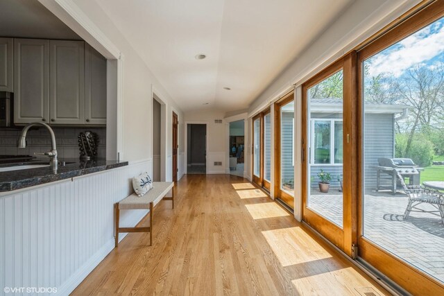 1485 Lexington Rd, Green Oaks, IL 60048 - interior space with a sink, wood finished floors, and a wainscoted wall