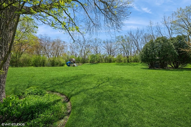 1485 Lexington Rd, Green Oaks, IL 60048 - view of green lawn featuring a playground
