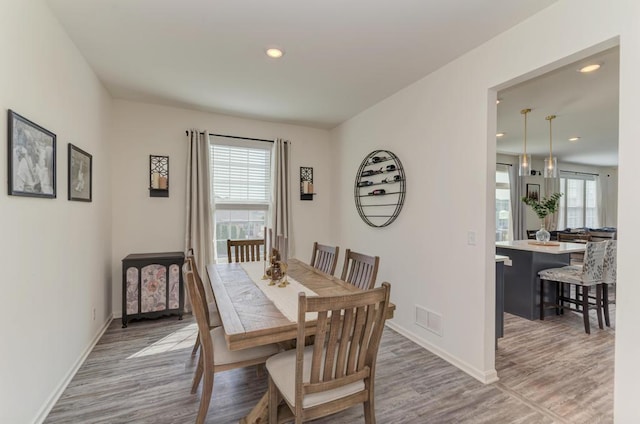 2034 Ingemunson Ln, Yorkville, IL 60560 - dining area with wood finished floors, baseboards, and recessed lighting