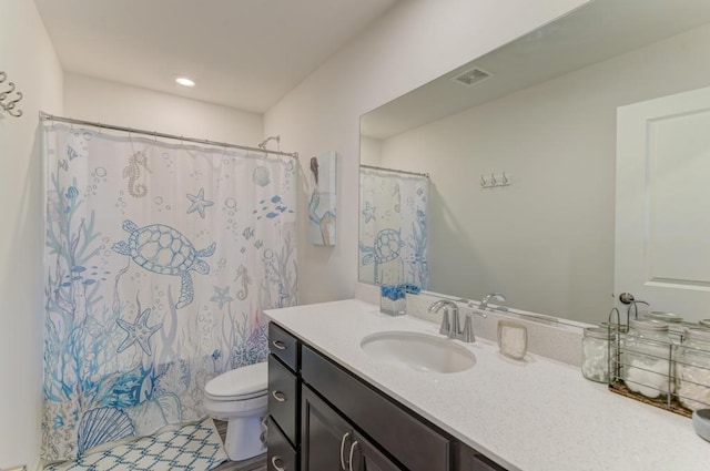 2034 Ingemunson Ln, Yorkville, IL 60560 - bathroom featuring toilet, vanity, and a shower with curtain
