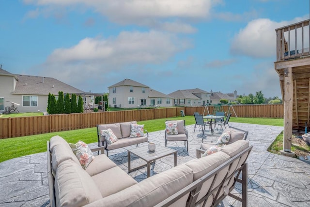 2034 Ingemunson Ln, Yorkville, IL 60560 - view of patio featuring an outdoor hangout area, a residential view, and outdoor dining area