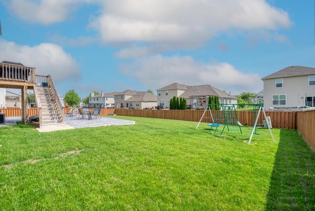 2034 Ingemunson Ln, Yorkville, IL 60560 - view of yard with stairway, a residential view, a patio, and a playground