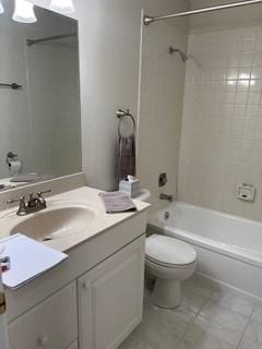 113 E Winchester Rd Unit C, Libertyville, IL 60048 - full bath with vanity, toilet, shower / washtub combination, and tile patterned floors