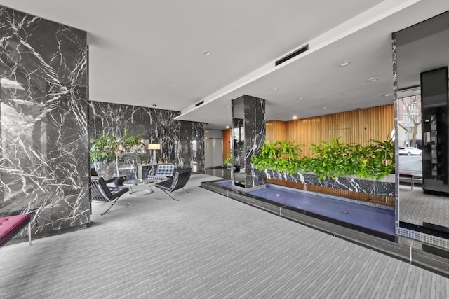 building lobby with visible vents