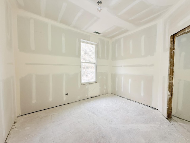 spare room with visible vents