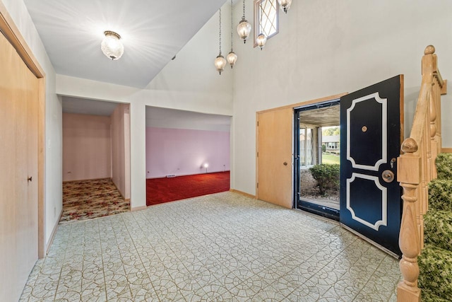7415 W Ute Ln, Palos Heights, IL 60463 - tiled entrance foyer with carpet flooring and a high ceiling