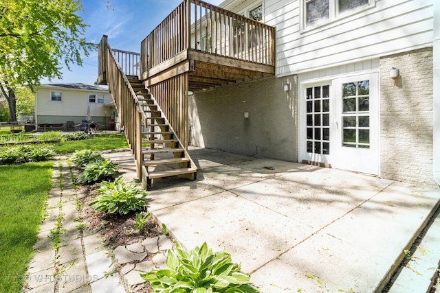 1437 S Busse Rd, Mount Prospect, IL 60056 - view of patio / terrace featuring stairs and a wooden deck