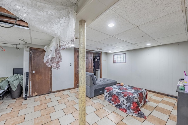 3801 W 65th Pl, Chicago, IL 60629 - basement with a drop ceiling and recessed lighting
