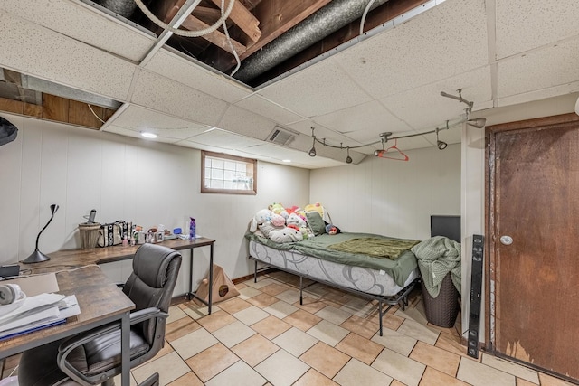 3801 W 65th Pl, Chicago, IL 60629 - bedroom with a drop ceiling and a desk