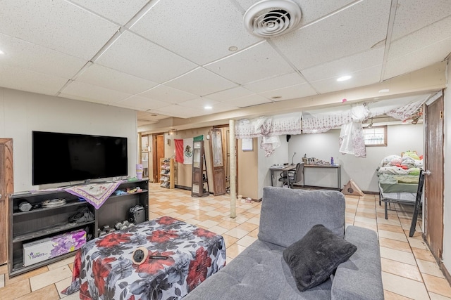 3801 W 65th Pl, Chicago, IL 60629 - living room with a paneled ceiling and recessed lighting