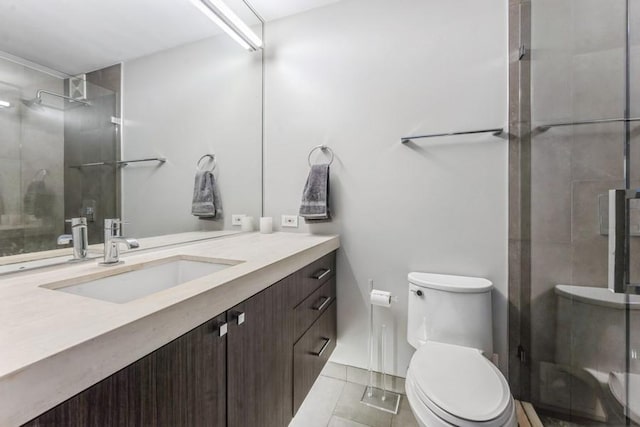 1636 N Wells St Unit 609, Chicago, IL 60614 - full bathroom featuring vanity, a shower stall, and tile patterned flooring