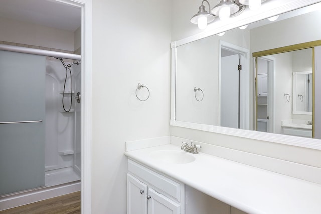 301 Memory Ln Unit 3C, Westmont, IL 60559 - full bath with walk in shower, wood finished floors, and vanity