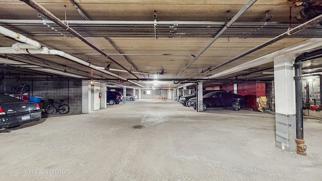 view of parking garage
