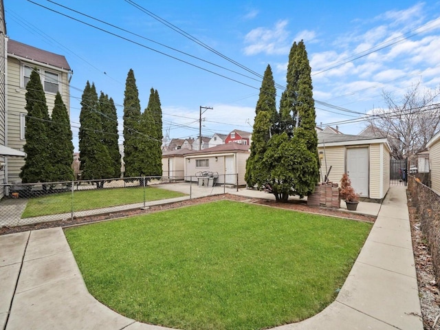 2124 W 24th St, Chicago, IL 60608 - view of yard featuring an outdoor structure and fence private yard