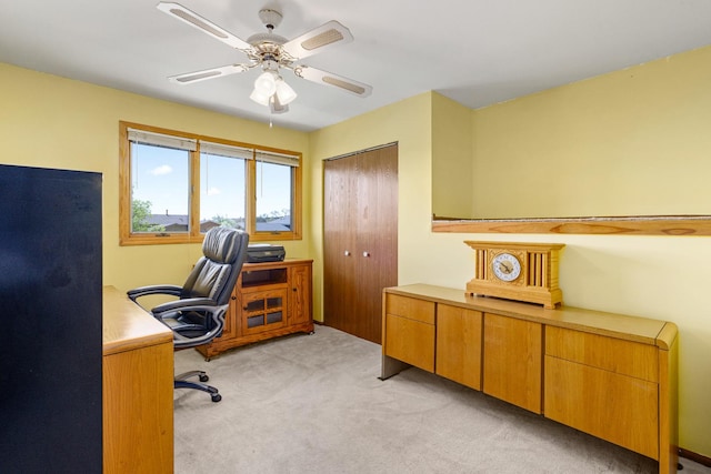 8900 W 169th Pl, Orland Hills, IL 60487 - office with light carpet and a ceiling fan