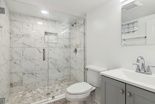 6734 N Hamlin Ave, Lincolnwood, IL 60712 - full bath featuring toilet, vanity, and a shower stall