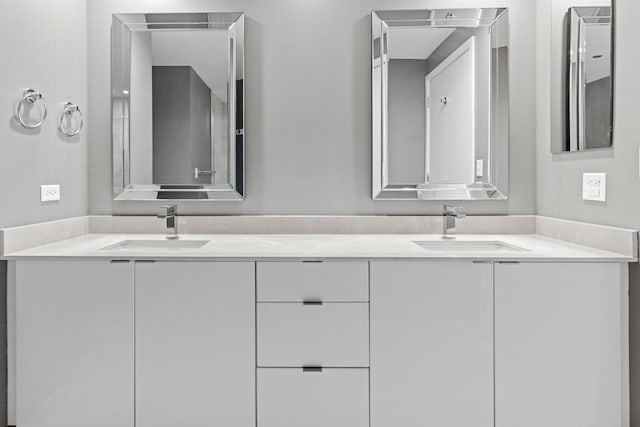full bathroom featuring double vanity and a sink