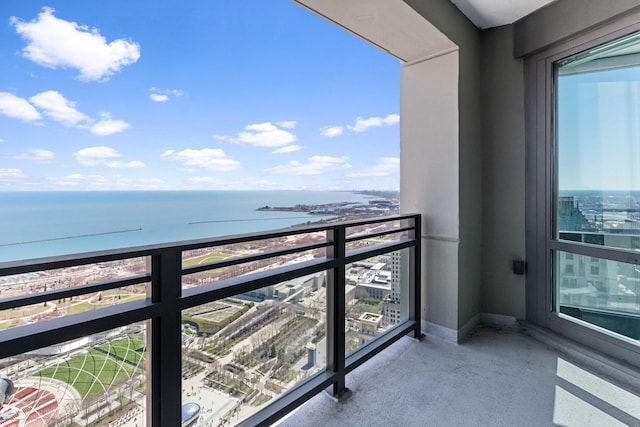 balcony with a water view